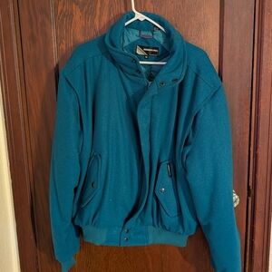 Vintage Members Only Teal Pure Wool Winter Coat Size 46/ Medium